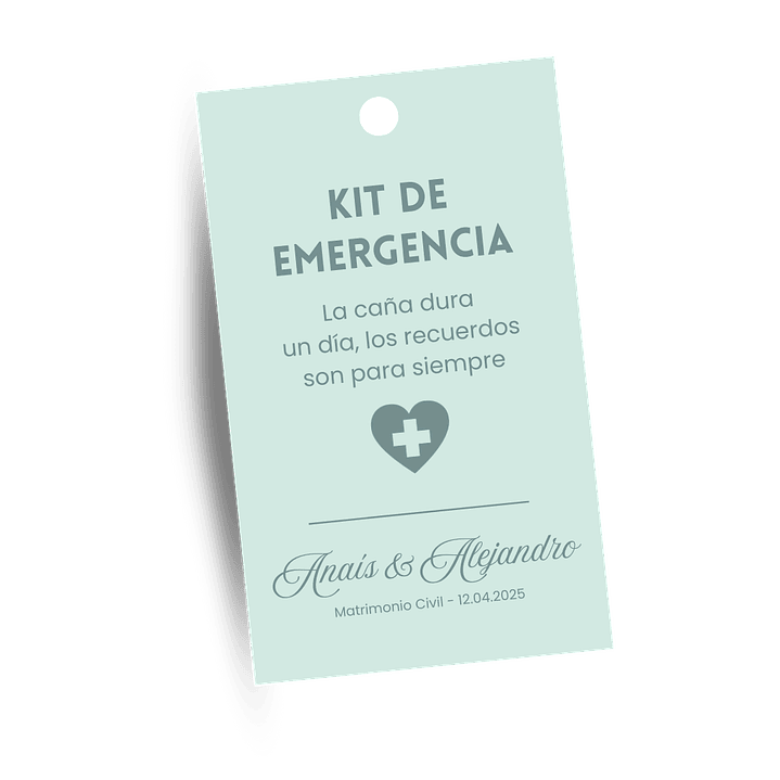 50 Tarjetas | Kit Anti-Resaca personalizadas para regalos de matrimonio 4