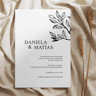 Invitación de Matrimonio Minimalista Personalizada | Diseño Elegante A5