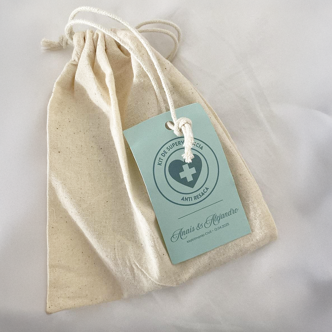 50 Tarjetas | Kit Anti-Resaca personalizadas para regalos de matrimonio 1