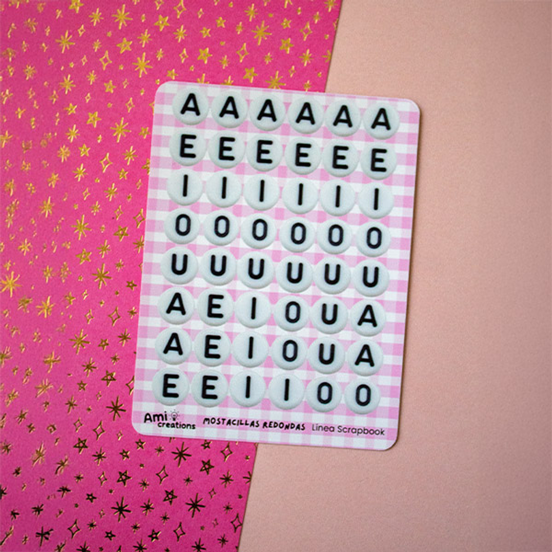 Stickers Mostacillas Redondas | Letras y símbolos para journaling y scrapbooking 2