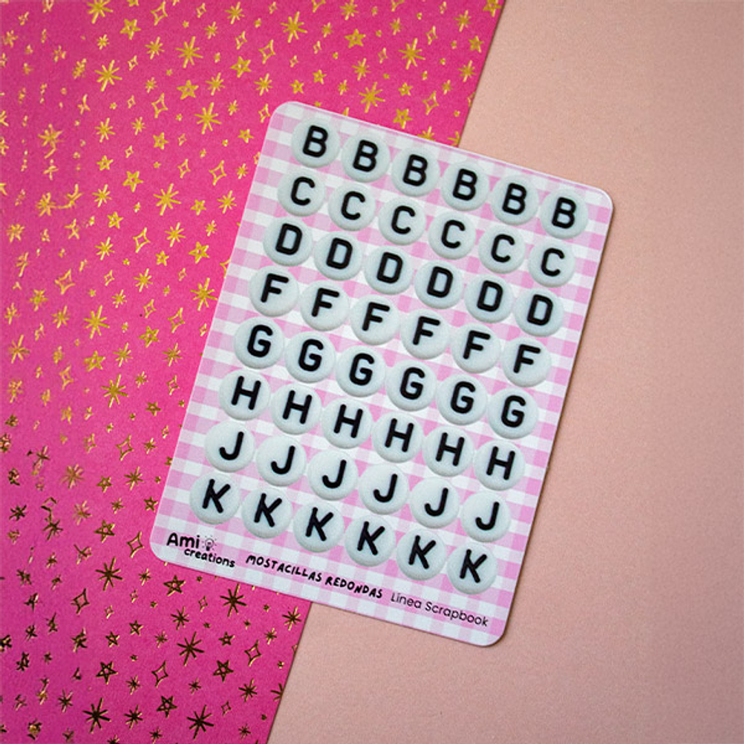 Stickers Mostacillas Redondas | Letras y símbolos para journaling y scrapbooking 3
