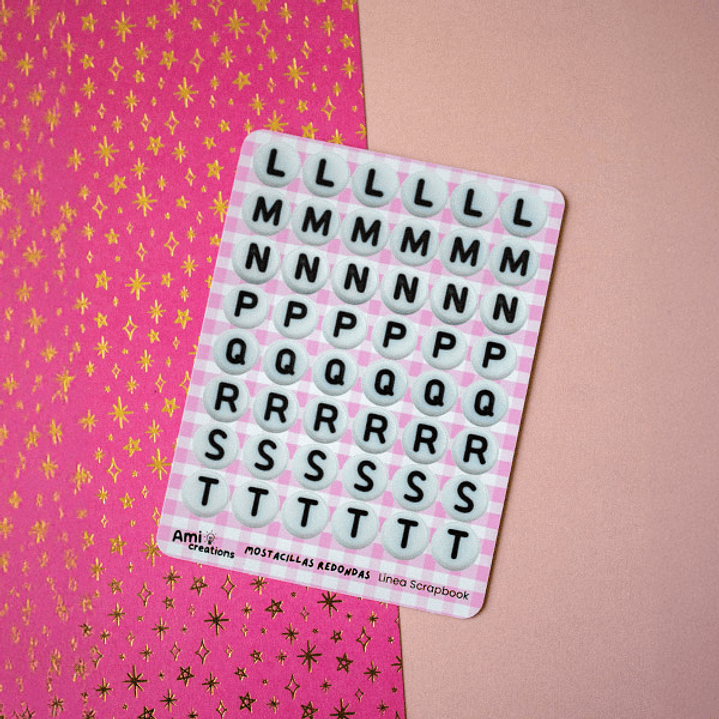 Stickers Mostacillas Redondas | Letras y símbolos para journaling y scrapbooking 4