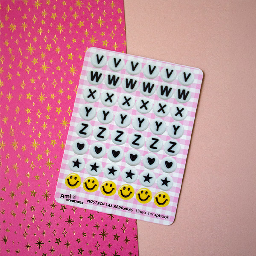 Stickers Mostacillas Redondas | Letras y símbolos para journaling y scrapbooking 5
