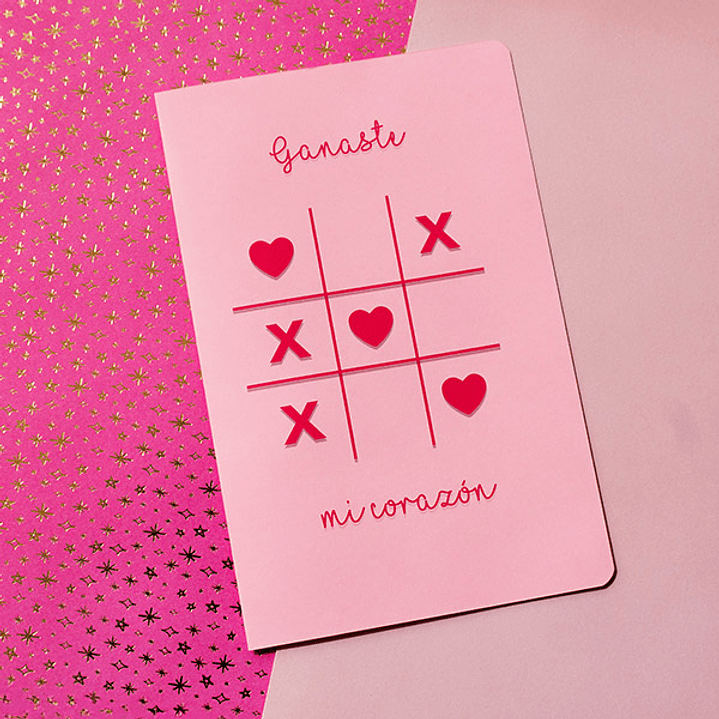 Tarjeta Tic-Tac-Toe para parejas | “Ganaste mi corazón” 1