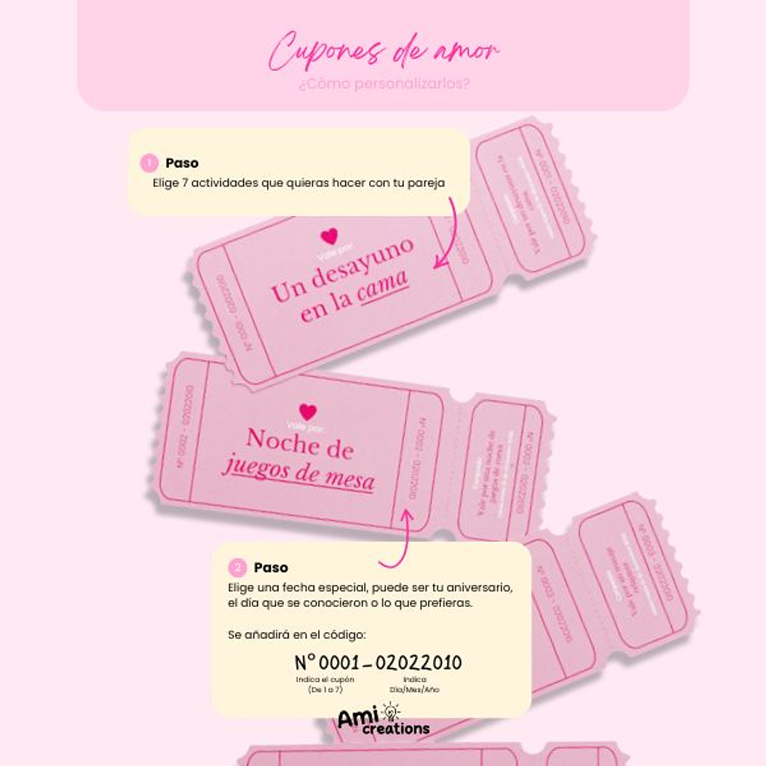Pack Cupones de amor personalizados | Regalo romántico para parejas 2