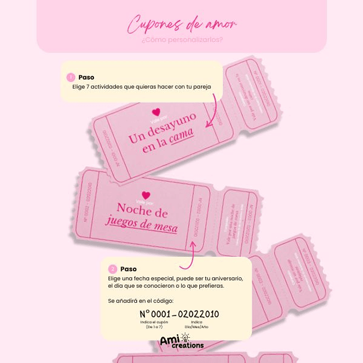 Pack Cupones de amor personalizados | Regalo romántico para parejas 2