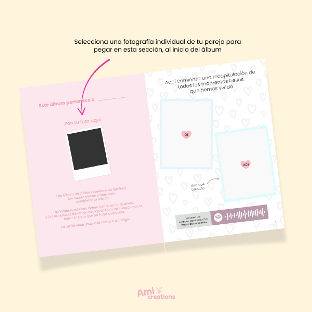 Mini álbum Pareja | 47 Láminas con fotografías y elementos personalizados 3