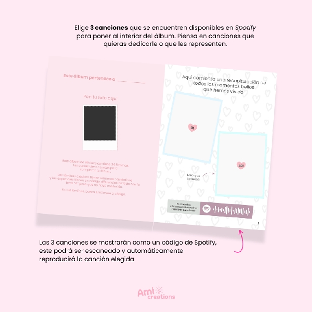 Mini álbum Pareja | 47 Láminas con fotografías y elementos personalizados 4