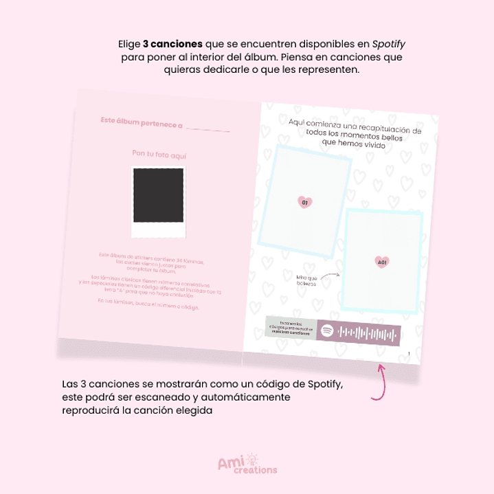 Mini álbum pareja | 34 Láminas con fotografías y elementos personalizados 4