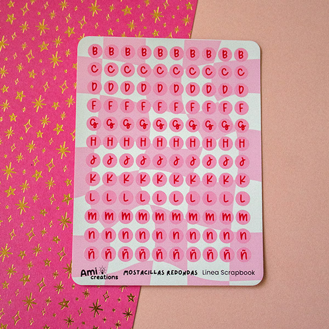 Stickers Mostacillas pequeñas redondas | Rosado & rojo 3