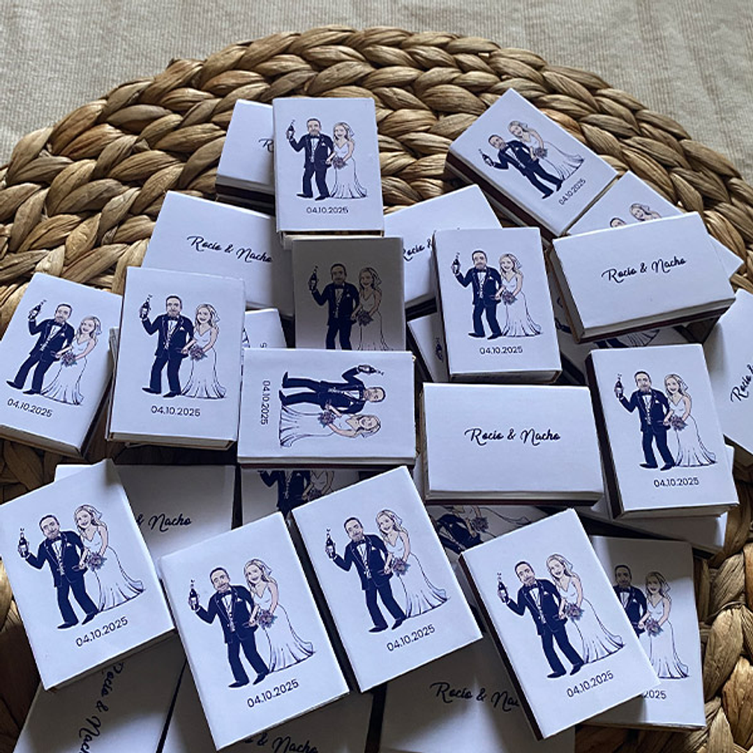 Fósforos personalizados | Recuerditos para matrimonio 1