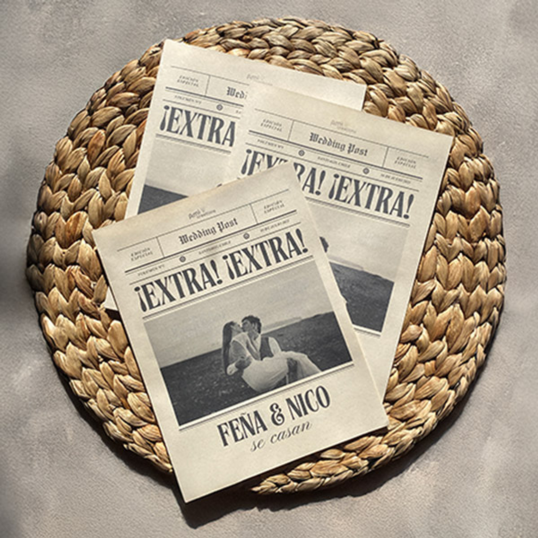 Periódicos “The Wedding Post” personalizado | Juegos, dinámicas e información para tu matrimonio 1