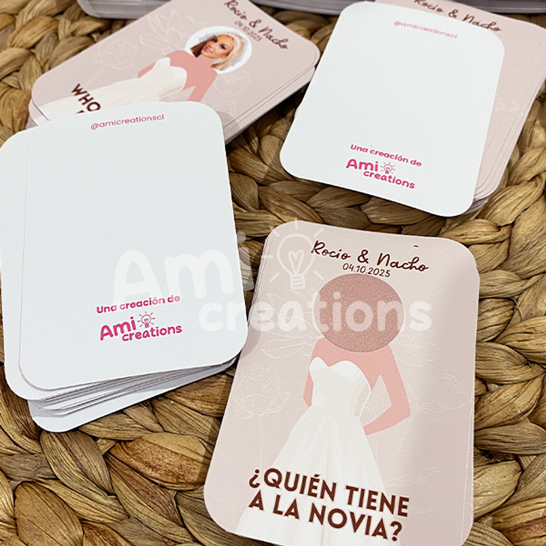 Tarjetas con raspes “¿Quién tiene a la novia o al novio?” 1