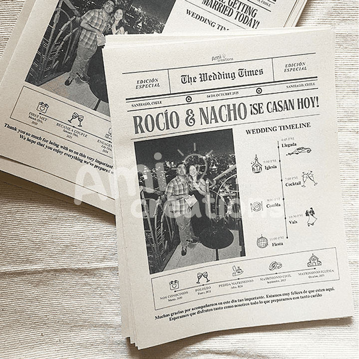 Periódicos “The Wedding Post” personalizado | Juegos, dinámicas e información para tu matrimonio 2