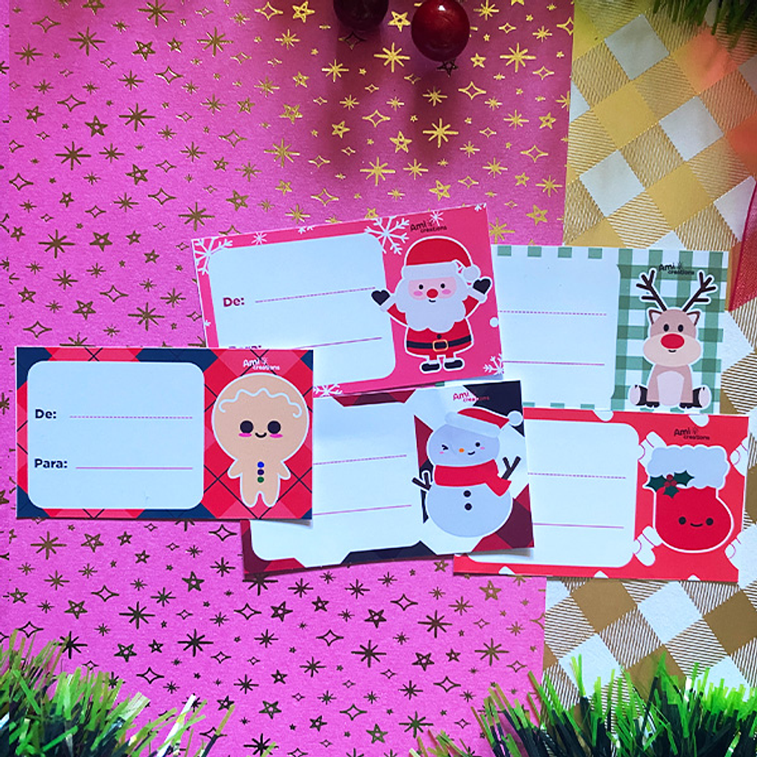 Tags Adhesivos | Diseño simple navidad 3