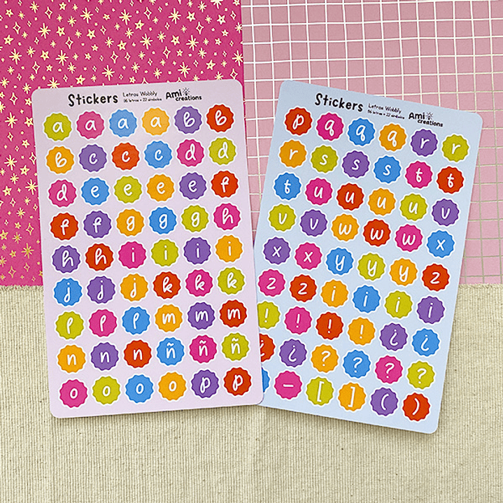 Stickers Letras Wobbly 1