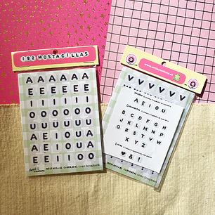 Stickers Mostacillas Cuadradas | Letras y símbolos para journaling y scrapbooking