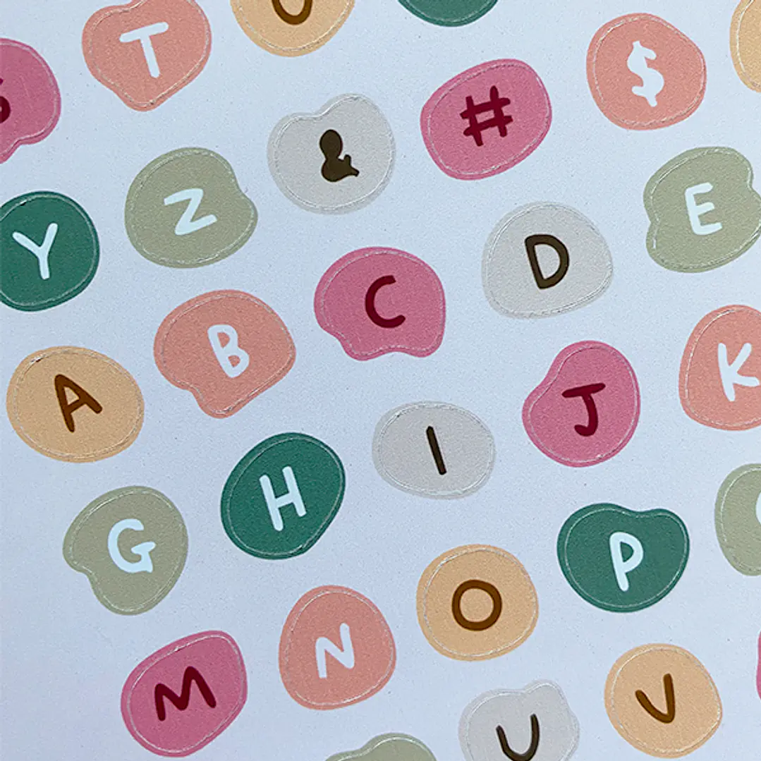 Stickers Letras Blobs Cottage | Error de impresión 2
