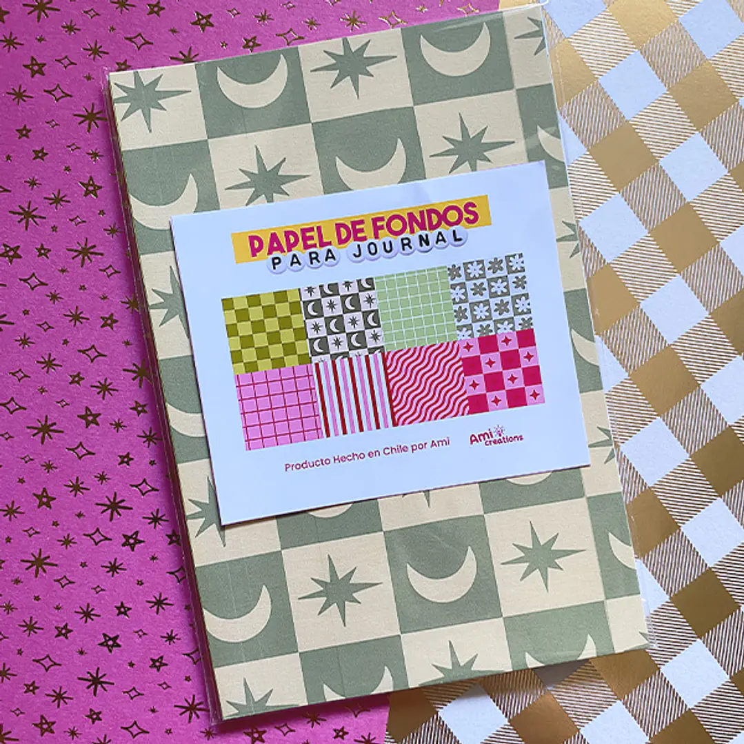 Papel decorativo para Journal | Mix Verde & Rosa 1
