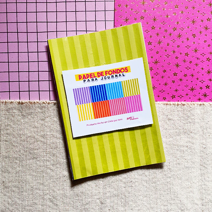 Papel decorativo para Journal | Mix Líneas Arcoíris 1
