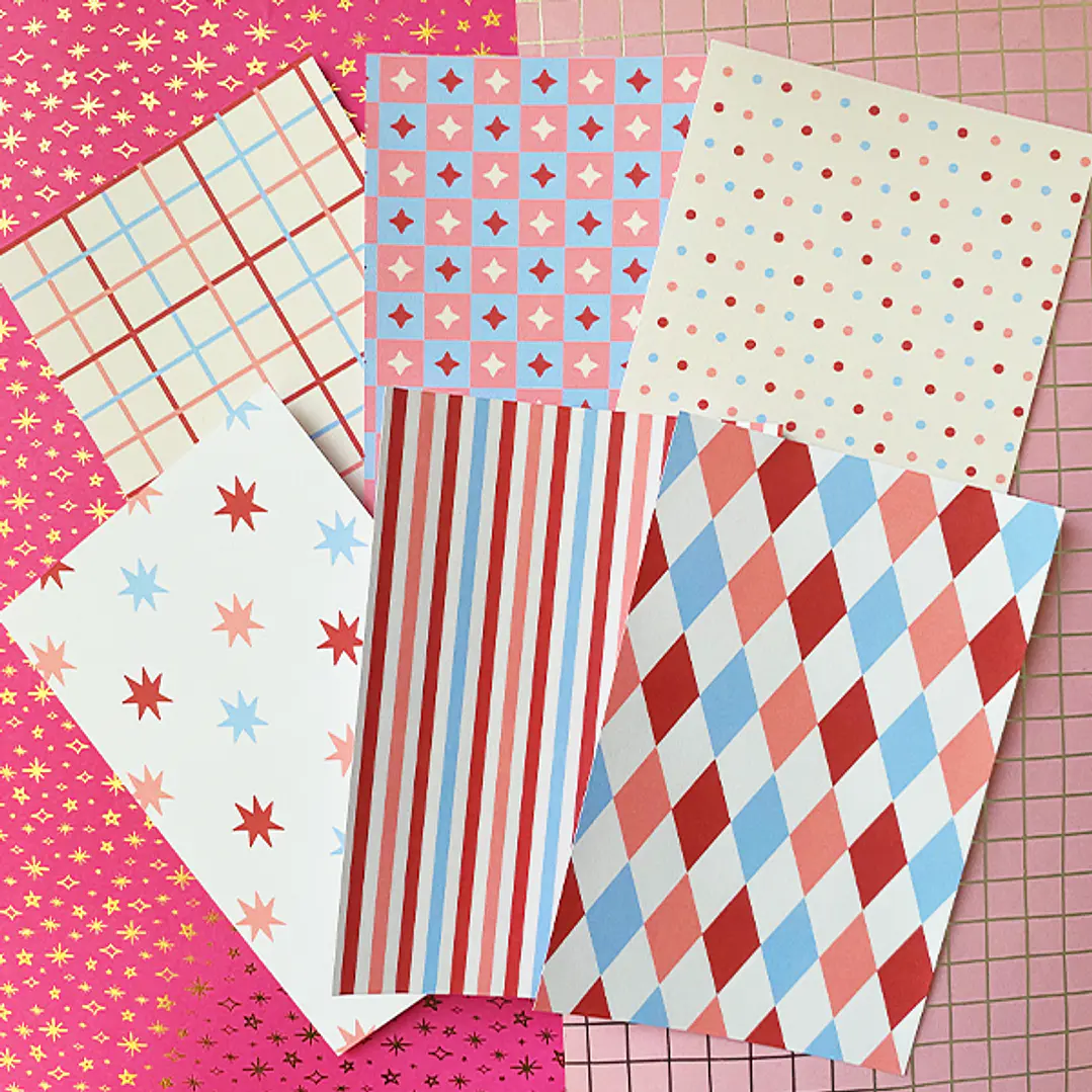 Papel decorativo para Journal | Mix Retro 3