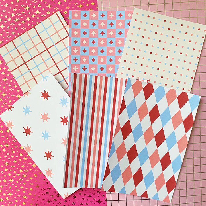 Papel decorativo para Journal | Mix Retro 3