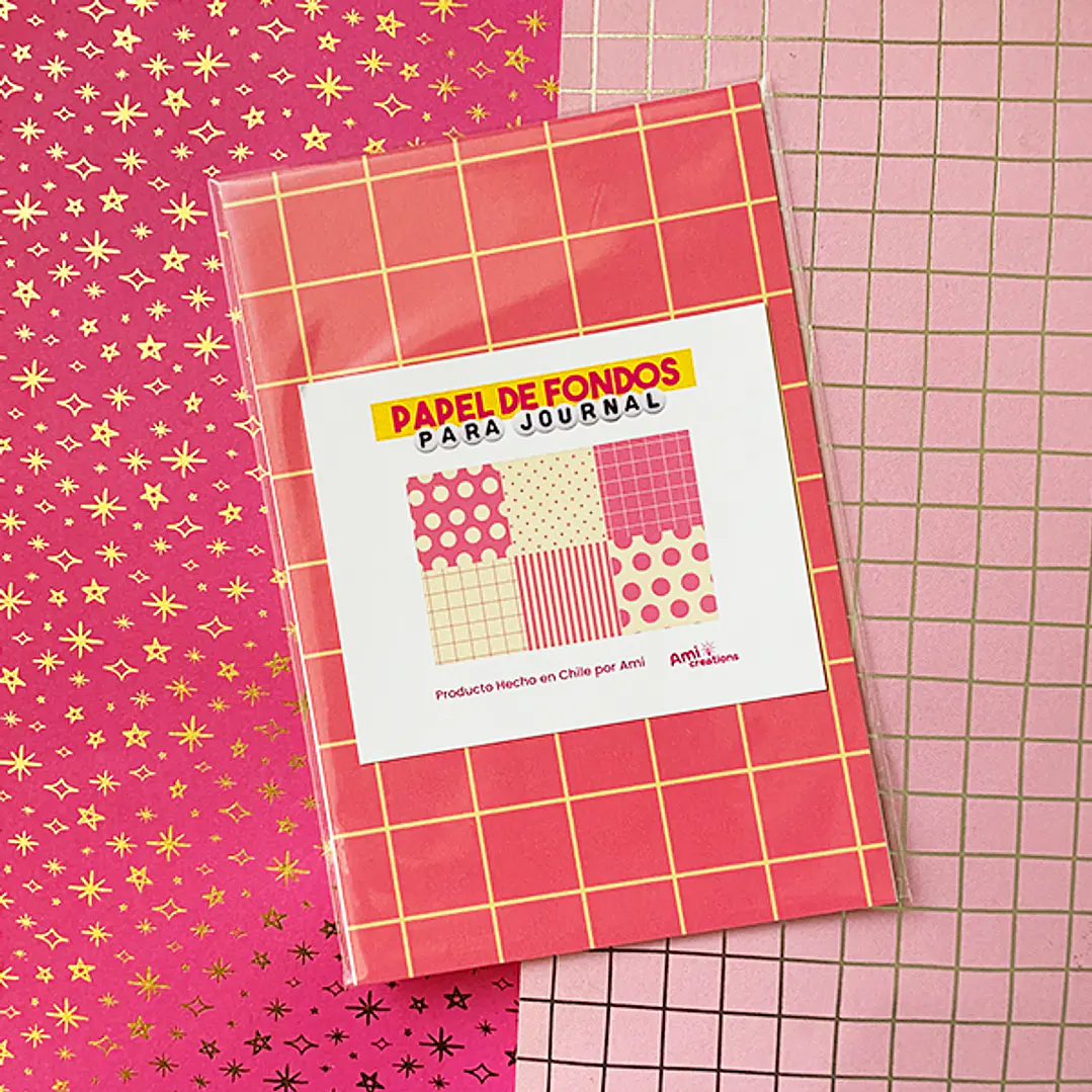 Papel decorativo para Journal | Mix Rosa & Amarillo 1