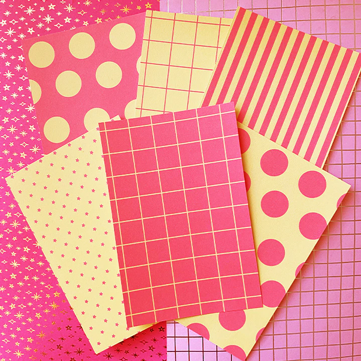 Papel decorativo para Journal | Mix Rosa & Amarillo 3