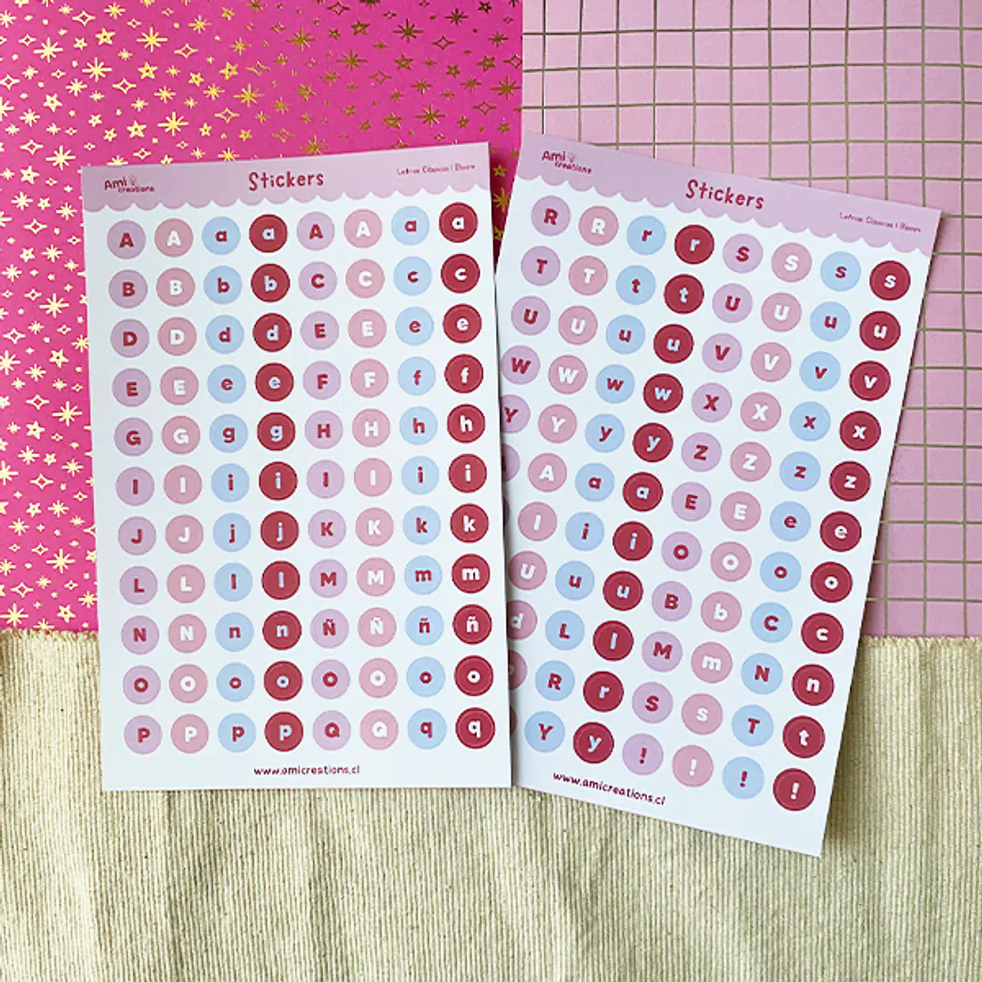 Stickers Letras Clásicas 