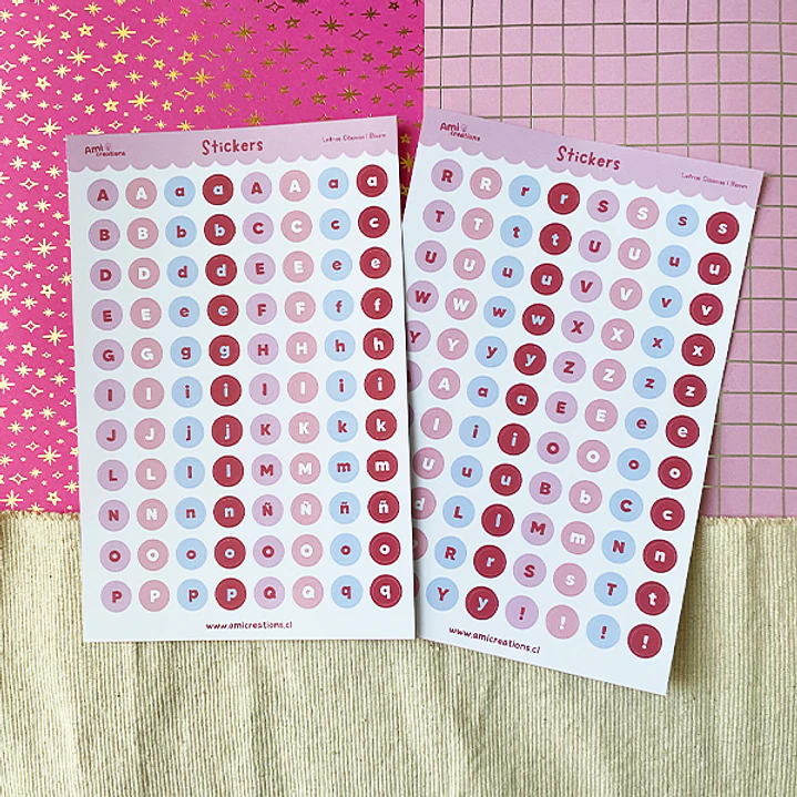 Stickers Letras Clásicas 
