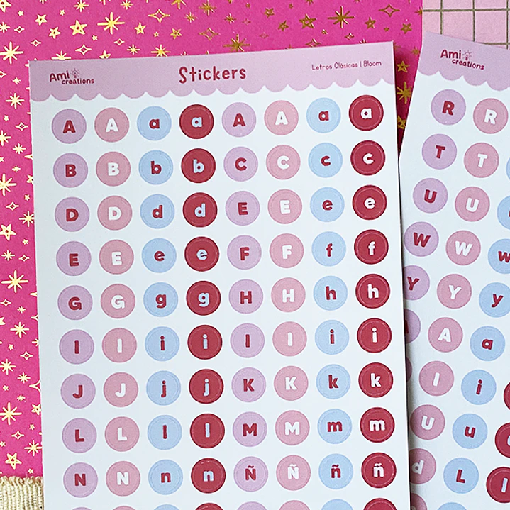 Stickers Letras Clásicas 