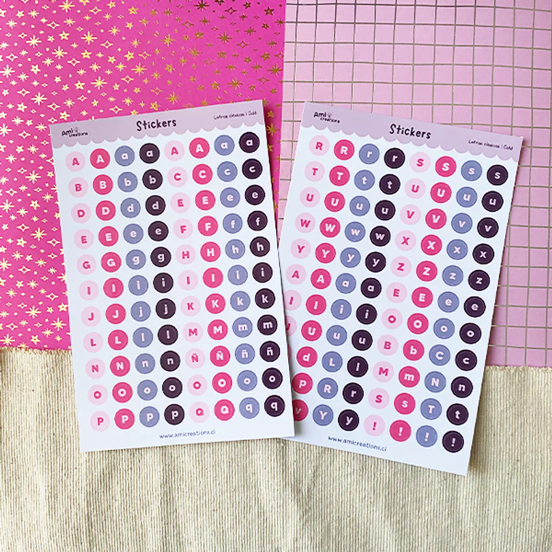 Stickers Letras Clásicas 