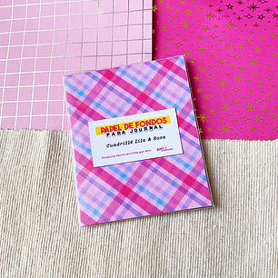 Mini Papel decorativo para Journal | Cuadrillé Lila & Rosa