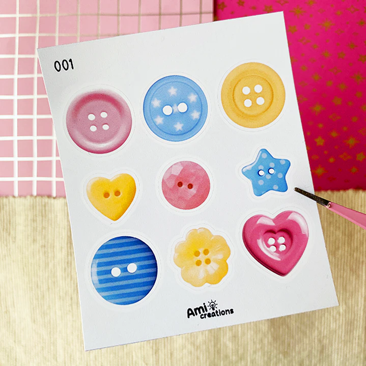 Mini stickers - Botones coloridos | 001 1