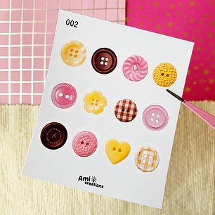 Mini stickers - Botones coloridos | 002