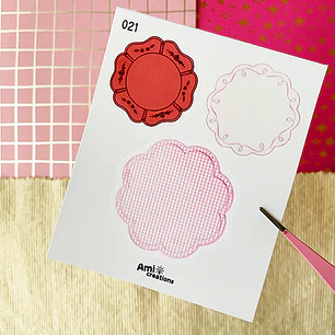 Mini stickers - Encajes Rojos | 021
