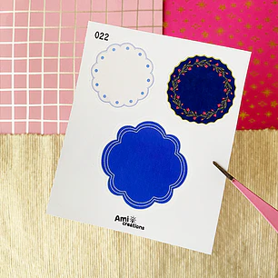 Mini stickers - Encajes Azules | 022