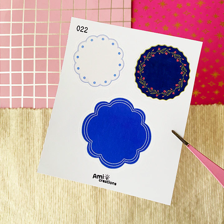 Mini stickers - Encajes Azules | 022 1