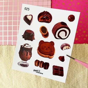 Mini stickers - Postres de Chocolate | 025