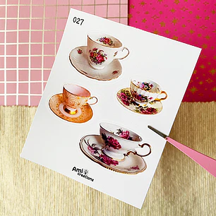 Mini stickers - Tazas de porcelana | 027