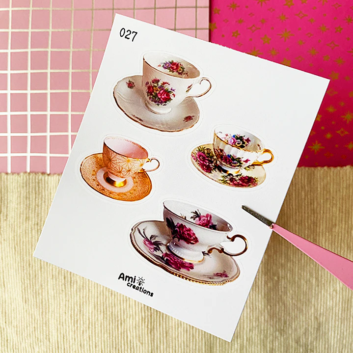 Mini stickers - Tazas de porcelana | 027 1