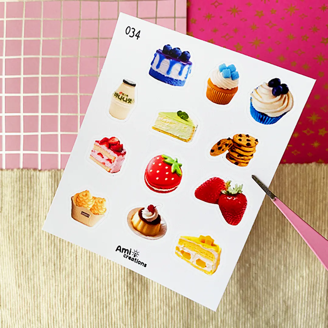 Mini stickers - Postres coloridos | 034 1