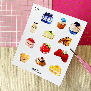 Mini stickers - Postres coloridos | 034