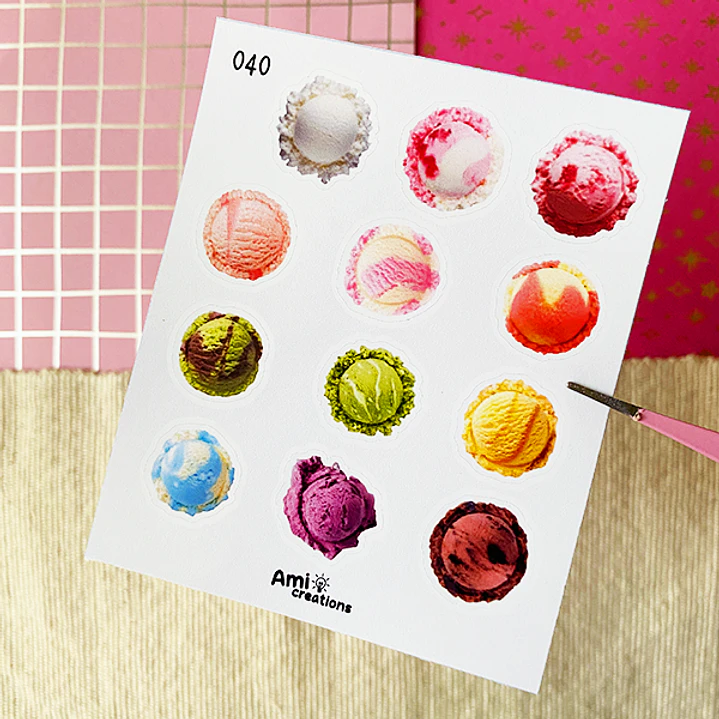 Mini stickers - Bolitas de helado | 040 1