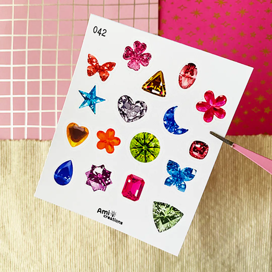 Mini stickers - Gemas coloridas | 042 1