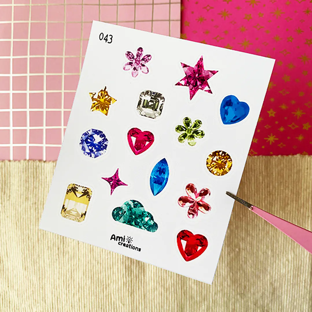 Mini stickers - Gemas coloridas | 043 1
