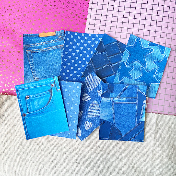 Mini Papel decorativo para Journal | Denim 2