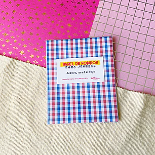 Mini Papel decorativo para Journal | Blanco, azul & rojo