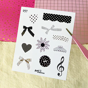 Mini stickers - Puntitos Blanco & Negro | 057