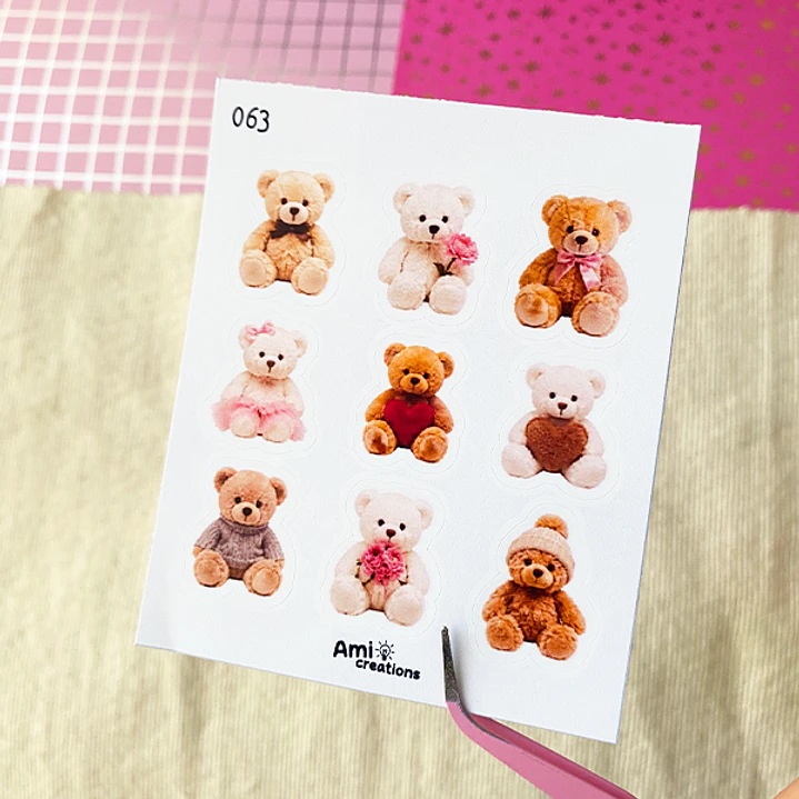 Mini stickers - Ositos de peluche | 063 1